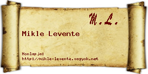 Mikle Levente névjegykártya